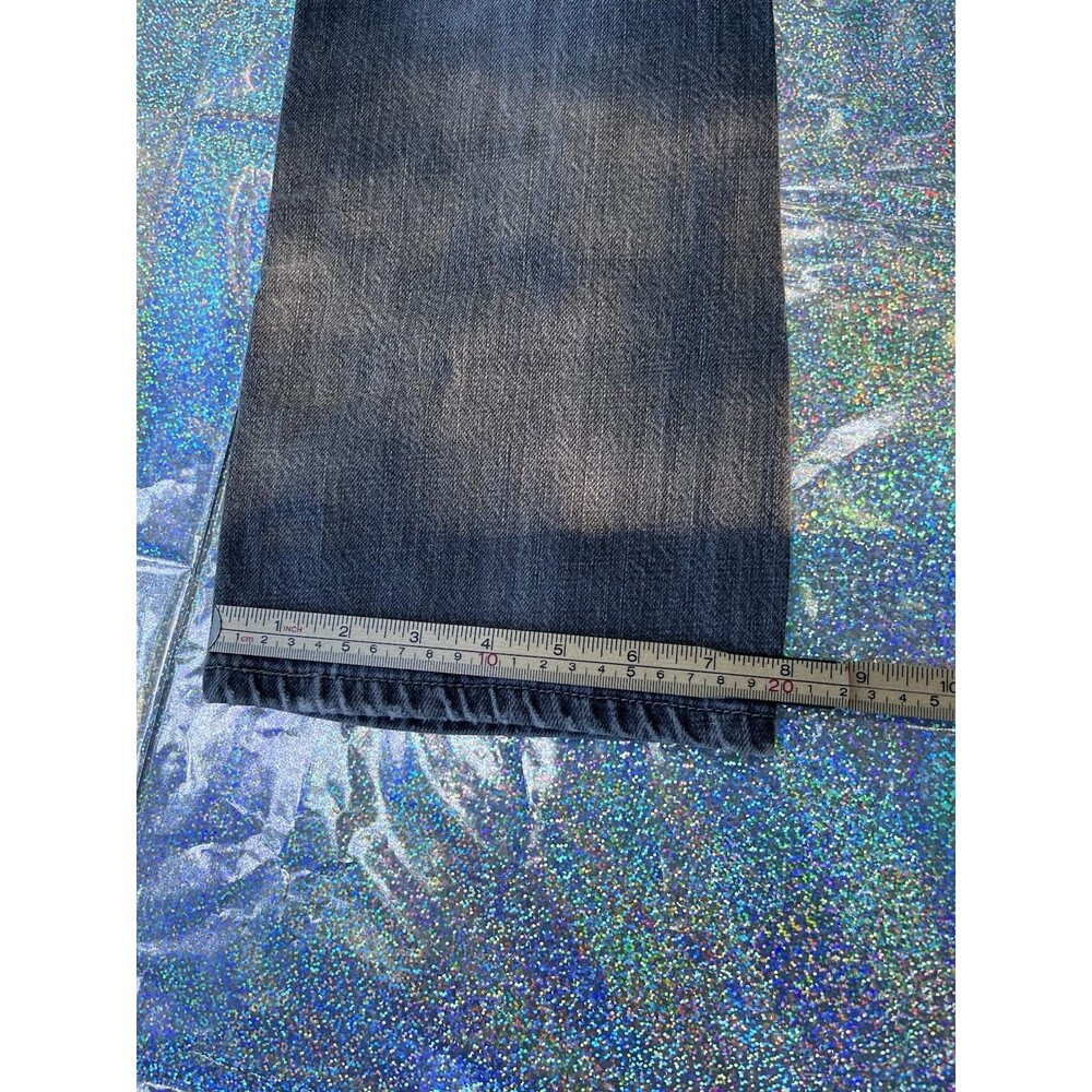 VTG Y2K Levis 527 Bootcut 100% Cotton Denim Jeans Boys 10 25x25 Black Faded - Picture 12 of 13